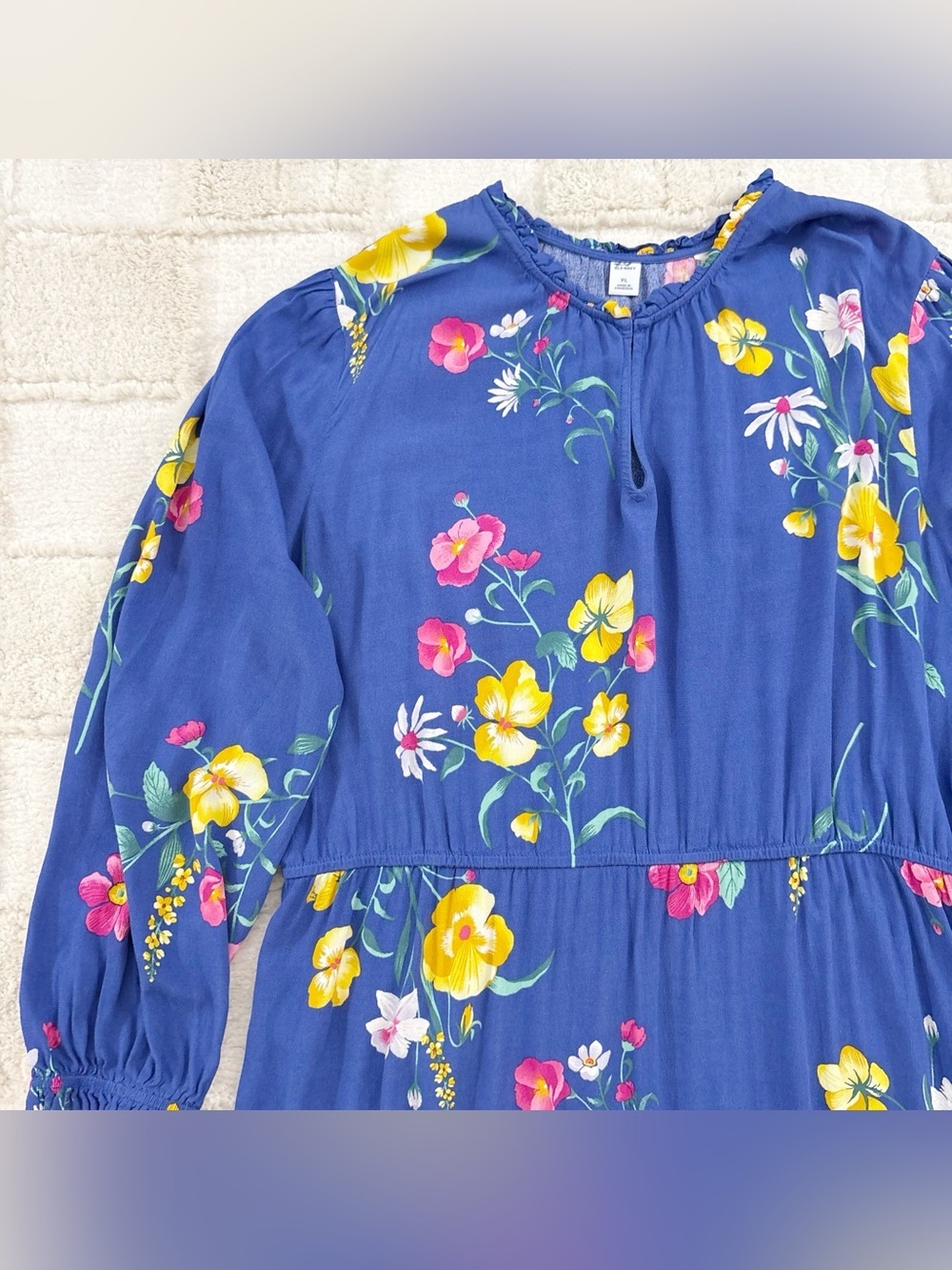 NWT Old Navy Floral Waist Defined Ruffle Trim Dress XL - Picture 3 of 14